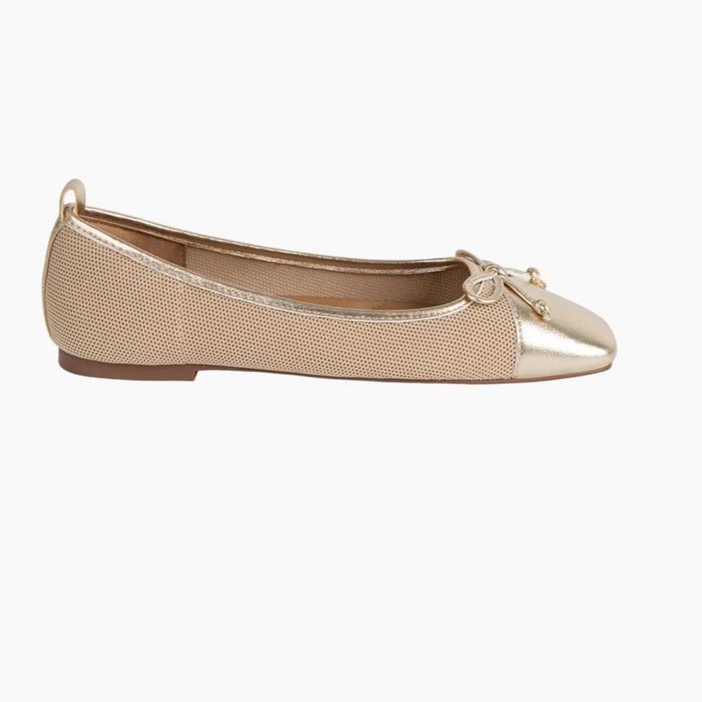 Eric Javits Gold Metallic Ballet Flat Women’s Size 9 NEW Breathable Mesh - Picture 2 of 13